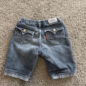 Levi's Kids Blue Denim Shorts with Embellished Pockets